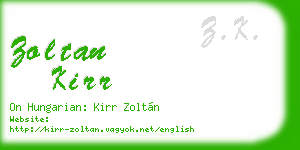 zoltan kirr business card